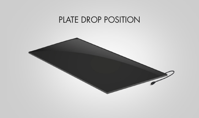 Plate drop position